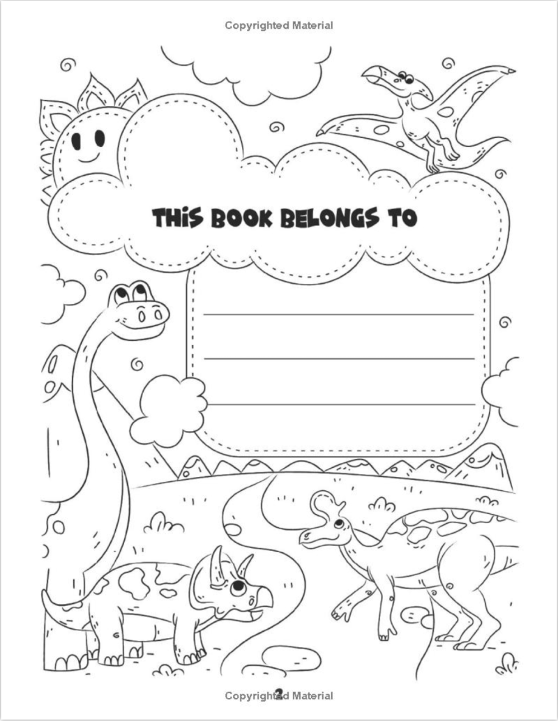 Tracing Book for 6 year olds: Fun with Drawing, Dot to Dot, Colouring, Pencil Control in Dinosaur World Sample 1