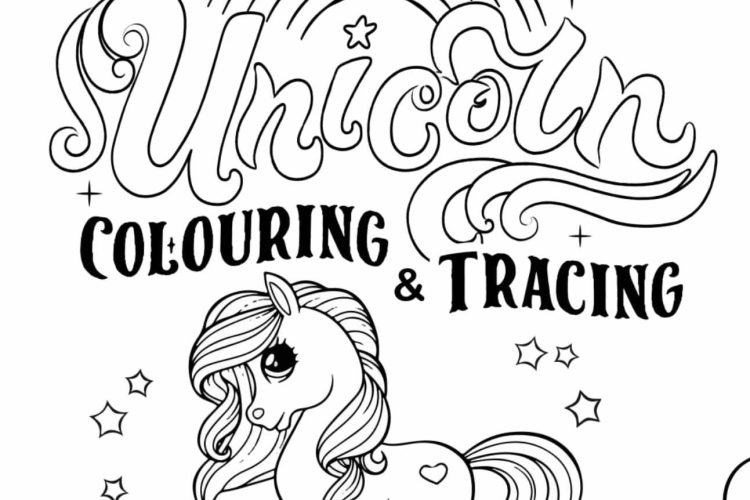 LelandBooks: Unicorn Colouring and Tracing for Kids age 3-5